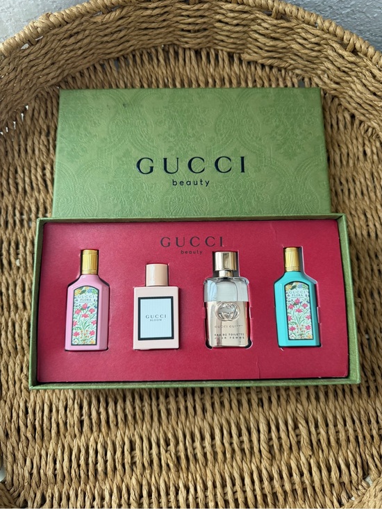 Gucci Other - Gucci Beauty Mini Perfume Gift Set - Pink, Cream, Clear, Teal
